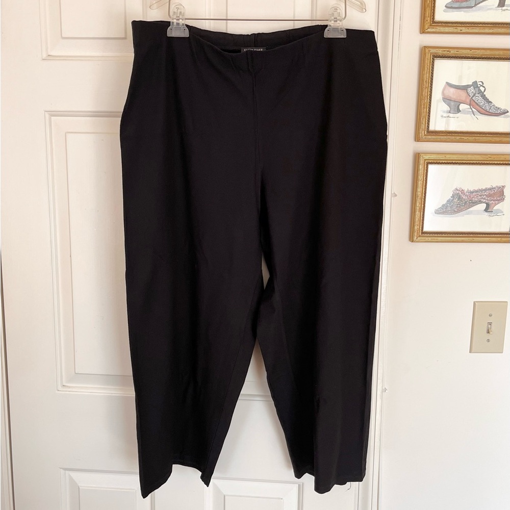 Eileen Fisher Black Pants Elastic Waistband Size XL